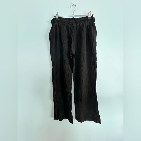 RAYA SUN women’s beachy coverup crinkle gauze linen cotton blend pants LARGE - Picture 8 of 9
